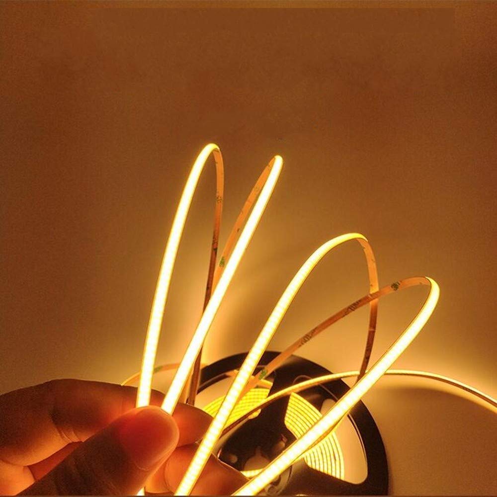 DC12v LED Strip Lighting,5mm width 6.6ft/2m Night Light, 480LEDs/M Uniform Glow COB Bendable Tape Light, Cutting Designed Rope Light, Flexible Counter