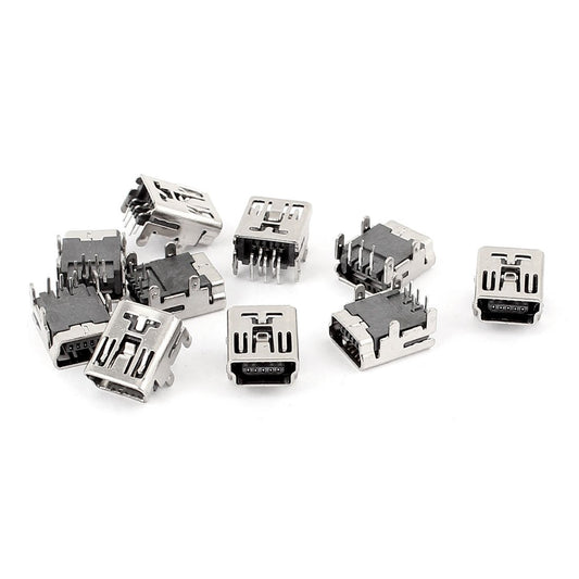 uxcell 10PCS 5-Pin Type B SMT Surface Mounted Devices Mini USB Female Socket Jack Connector