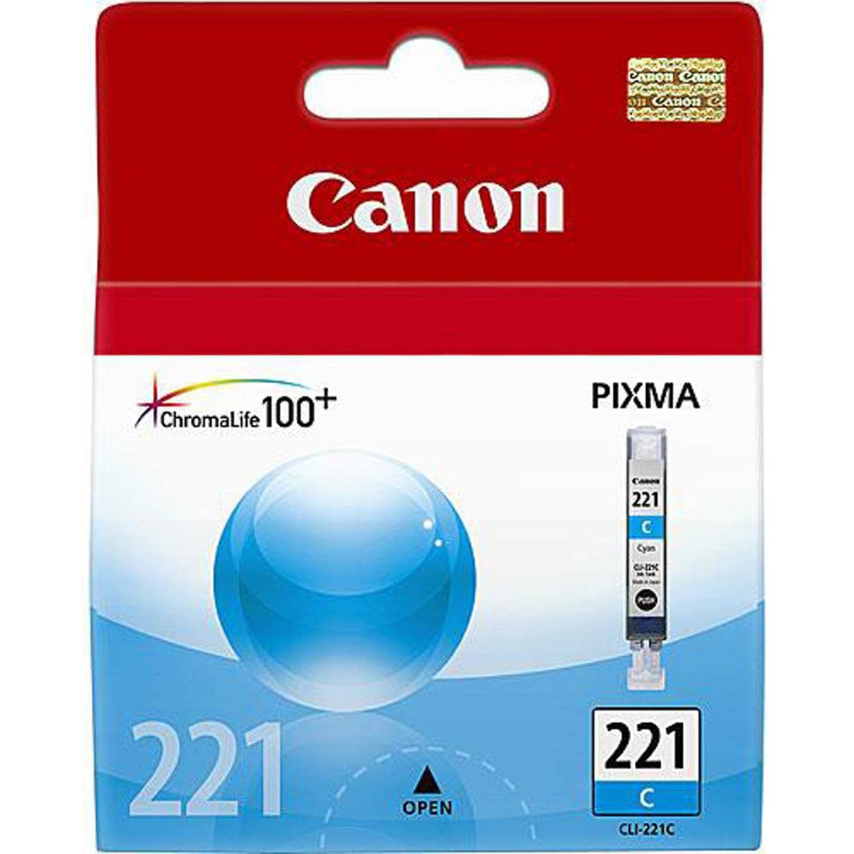 Canon 2 Pack CLI-221C Cyan Color Ink Tank for Select PIXMA IP, MP, MX Series Printers