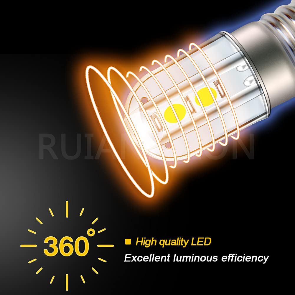 Ruiandsion E10 LED Bulb White 120V AC Screw Base 3030 4SMD Chips LED Replacement Bulb Upgrade for Candles Lights Home Bedroom Office Decor Lights