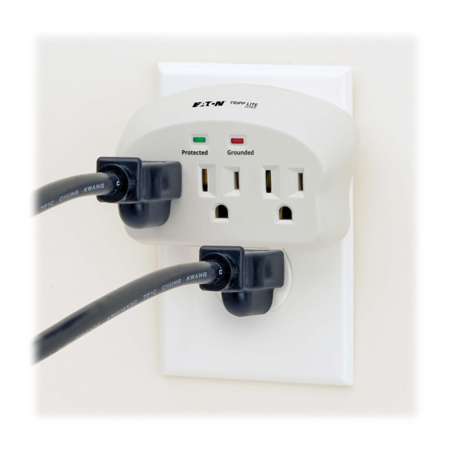 Eaton Tripp Lite SK3-0 Multi-Plug Wall Outlet Extender Surge Protector, 3 Outlets, 660 Joule Rating, Diagnostic LEDs, Portable Travel Wall Plug