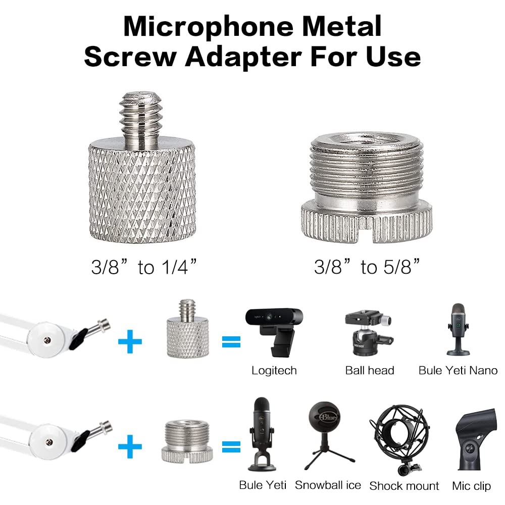 BOMGE Microphone Boom Arm Mic Stand Adjustable Clip Studio Suspension Scissor Arm Mount for Blue Snowball, ICE, Blue Yeti,Radio Broadcasting and Game