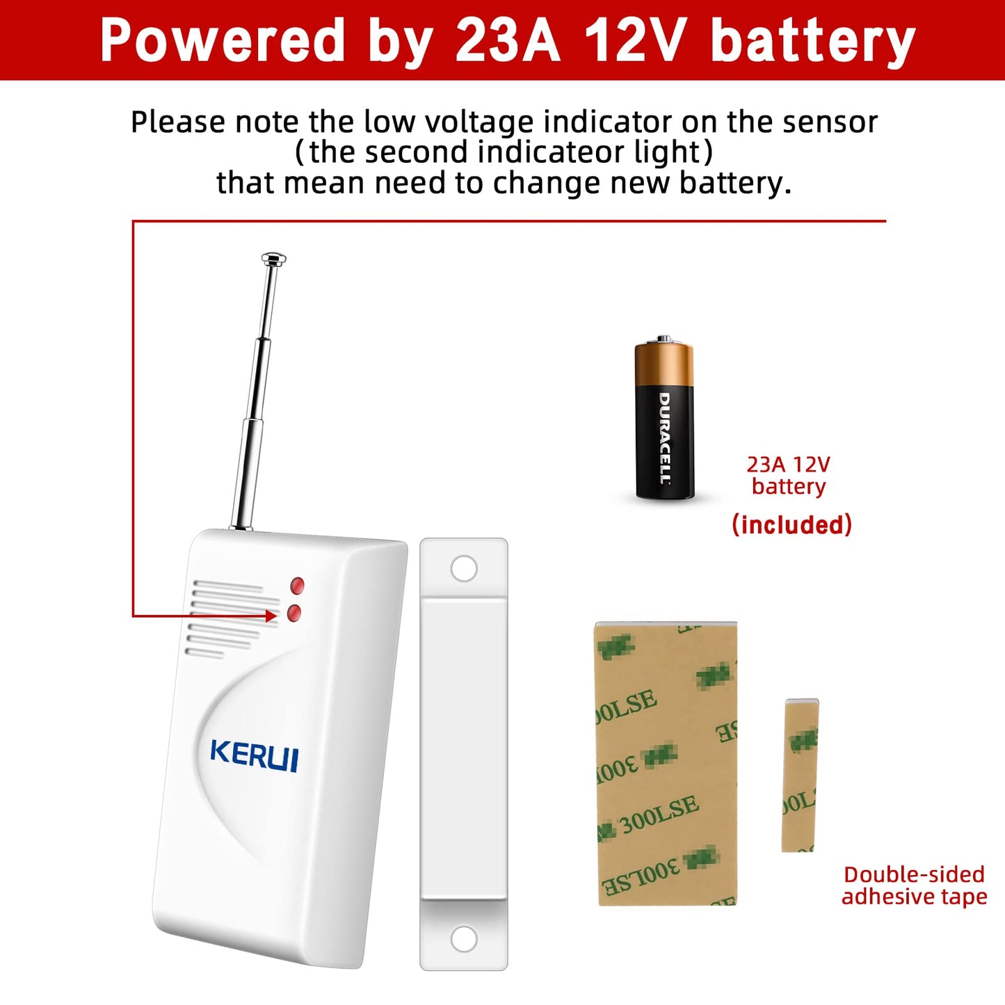 KERUI 433MHz Wireless Door/Window Magnetic Sensor for GSM Home Security Alarm Systems
