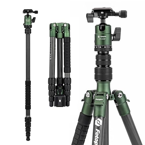Fotopro 60inch Carbon Fiber Tripod Compact Camera Tripod with Ball Head Quick Release Plate Detachable Monopod Load up to 17.63lbs X-go E 2 Carbon