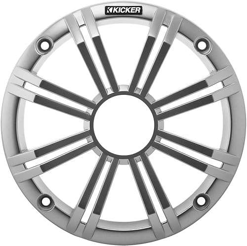 KICKER 45BKMG8S 8" Marine Speaker Grille (Silver) Compatible ONLY 8" KM, KMFC and KMTC Series Marine Speakers - Price per Single Unit, 1 Grille
