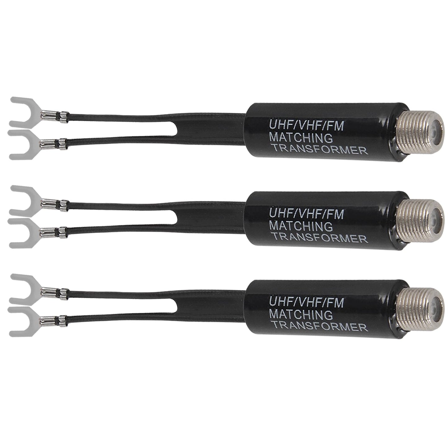 3Pcs 75 Ohm to 300 Ohm Adapter UHF/VHF/FM Balun Transformer Matching Converter Coaxial Adapter Connector for TV Antenna, Radio, Coax Cable with F