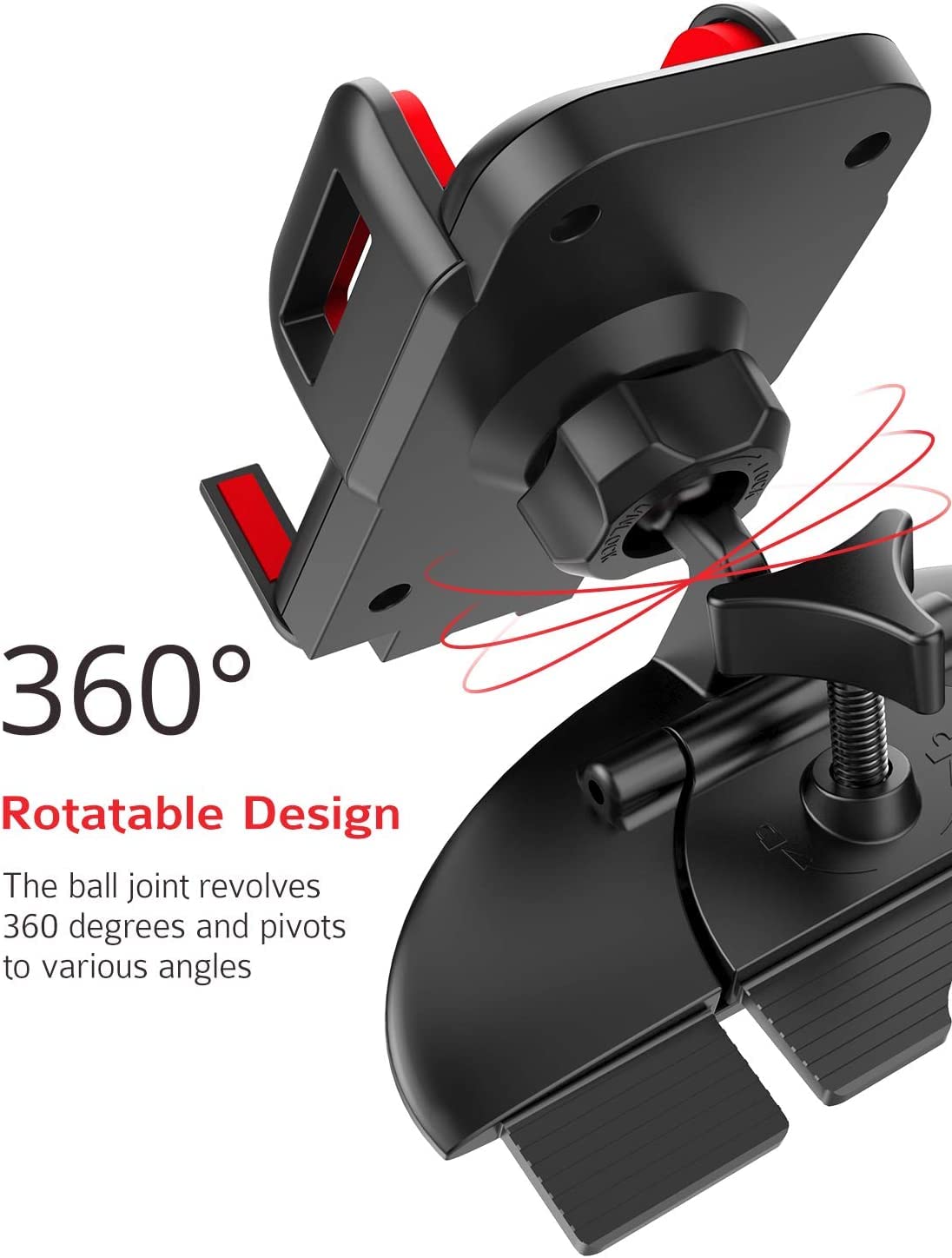 VSSMSSA Cell Phone Holder for Car, CD Slot Mount, One-Handed Operation, Compatible with iPhone14 13 12 Mini 11 Pro XR XS MAX Galaxy S20 S20+ S10 Red