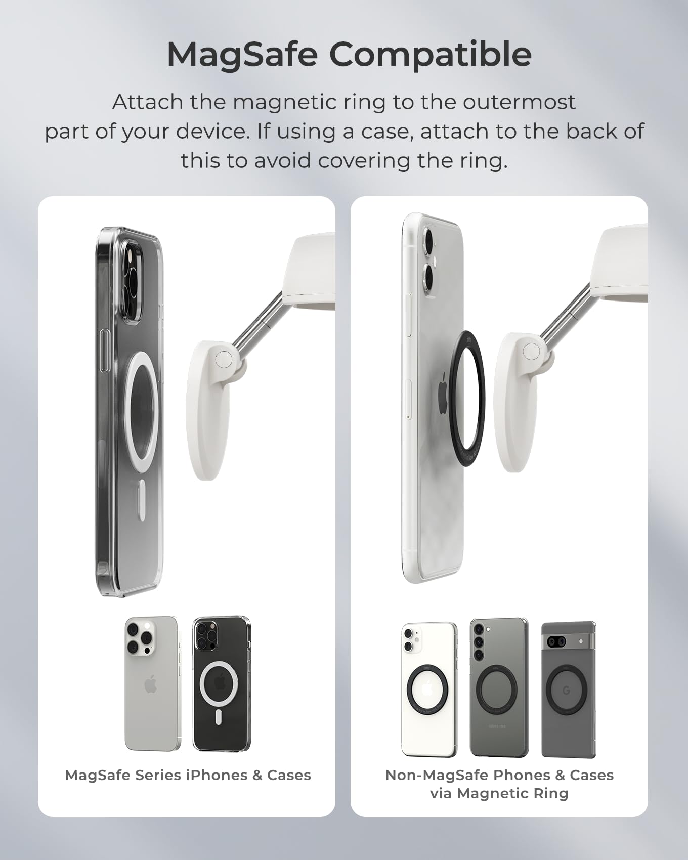 iOttie Treker Travel Essentials Magnetic Airplane Phone Holder with 360° Rotation Swivel Head and Magnetic Ring Adapter for Universal Compatibility