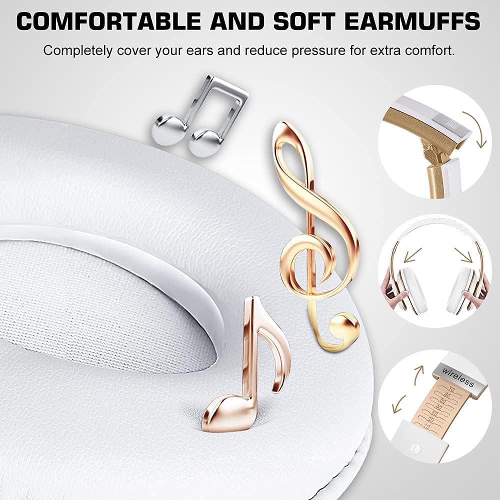 6S Wireless Bluetooth Headphones Over Ear, Hi-Fi Stereo Foldable Wireless Stereo Headsets Earbuds with Built-in Mic, Volume Control, FM…