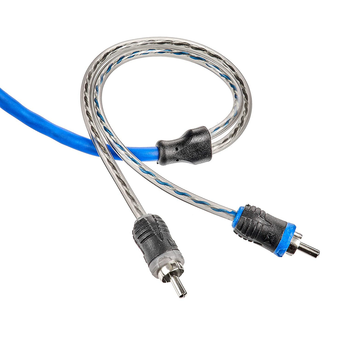 NVX® XIV23 9.84 ft (3 Meter) Oxygen Free Copper 2-Channel Twisted Pair V-Series Car Audio RCA Audio Interconnect Cable with Shielded Noise Reduction and Split-tip Silver-Plated Ends
