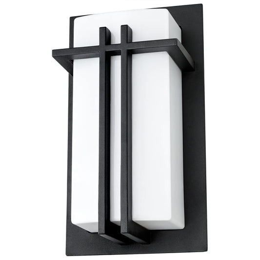 Sunlite 46092 Decorative Square Wall Sconce Light Fixture, A19 Bulb, E26 Socket, 60 Watts Max (Bulb not Included), Indoor, Opal Shade, Matte Black