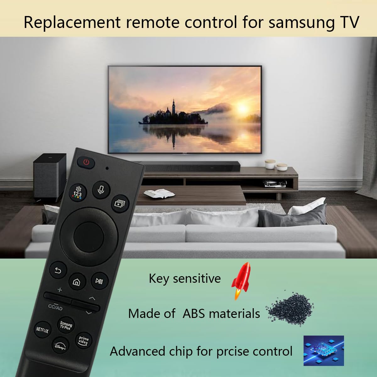 GHUST Replacement Voice Remote Control for Samsung Smart TV BN59-01432A QN75QN90CAFXZA QN85QN800CFXZA QN85QN900CFXZA QN85QN90CAFXZA BN59-01300H