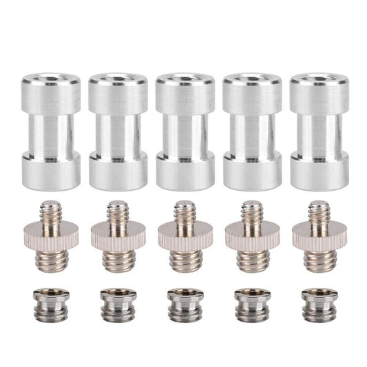 Acouto Metal 15pcs 1/4 Turn 3/8 Converter Threaded Screws Adapter Camera Screws Accessory