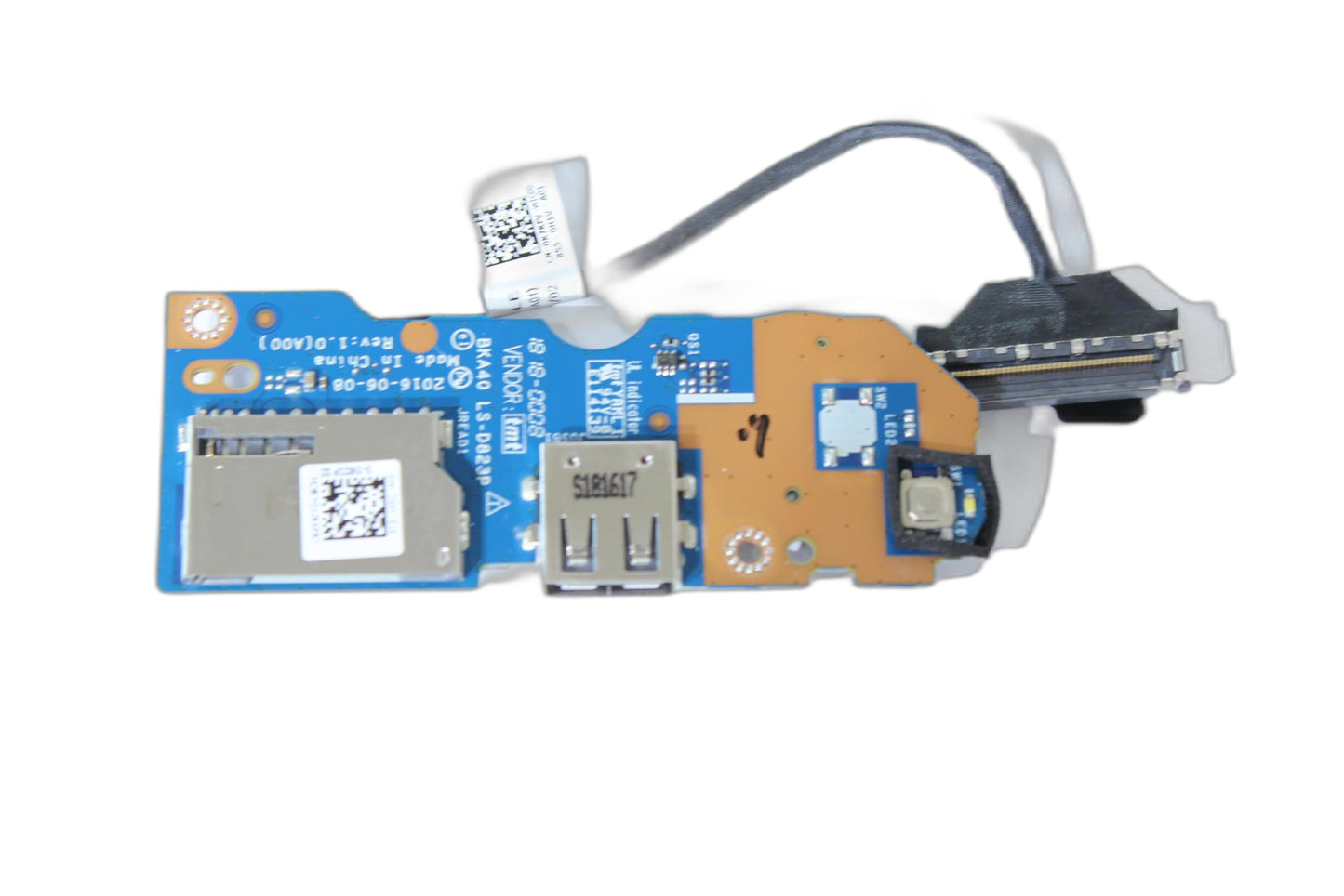 PartEGG Power Button SD Card Reader USB I/O Board LS-D823P 8N7VD 08N7VD Replacement for Dell Inspiron 15 7460 7560 7472