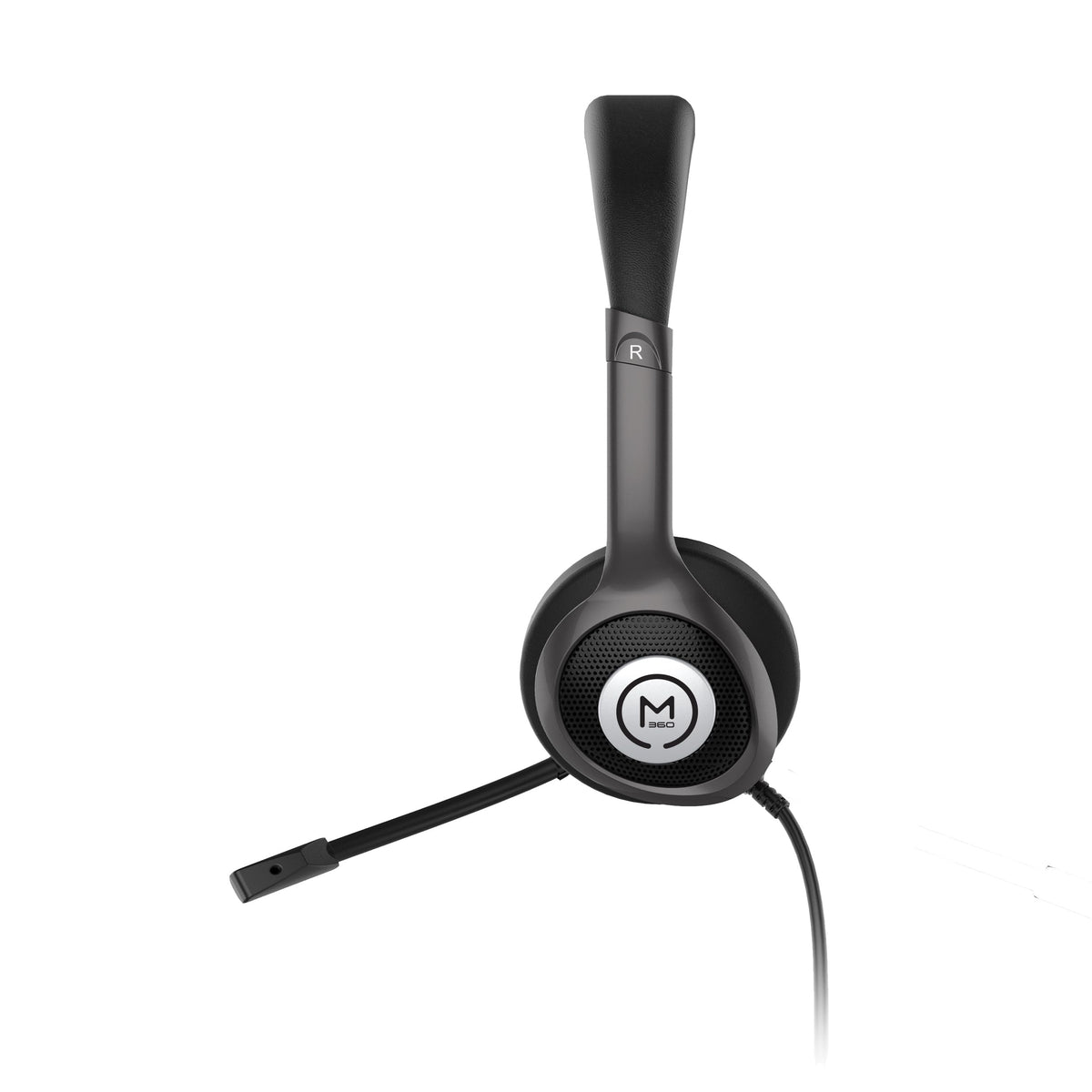 Connect USB Stereo Headset with Boom Microphone - Noise Reduction Mic- Protein Leather Ear Cushions - in-Line Volume Controls - Mute Button - Black