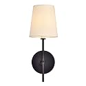 Elegant Lighting Living District Mel 1-Light Traditional Metal Wall Sconce in Black