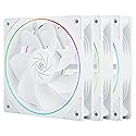 Thermalright TL-S12RW X3 CPU Fan, 120mm White Computer Cooler Fine Aperture ARGB Halo PC Fan,Reverse Airflow Design Chassis Cooling, 1500RPM
