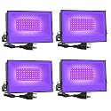 Onforu 4 Pack 38W LED Black Lights, Blacklight Flood Light with Plug, IP66 Waterproof, for Halloween Party, Glow in The Dark, Stage Lighting
