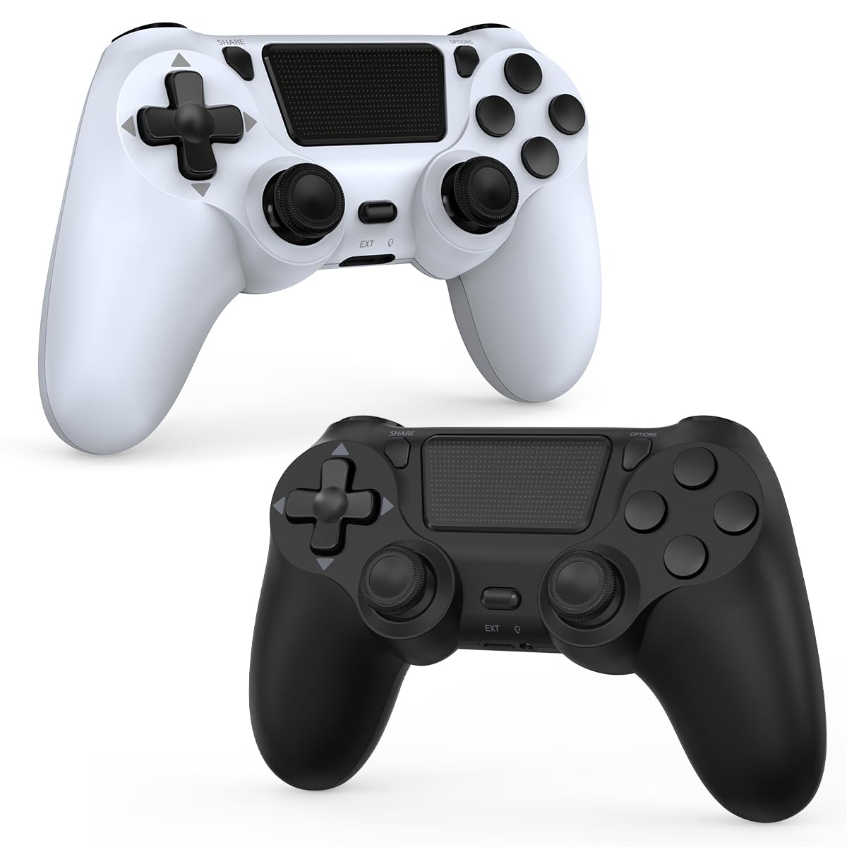 Wuthur 2 Pack Wireless Controller Compatible with PS4 / Pro/Slim (Black & White)