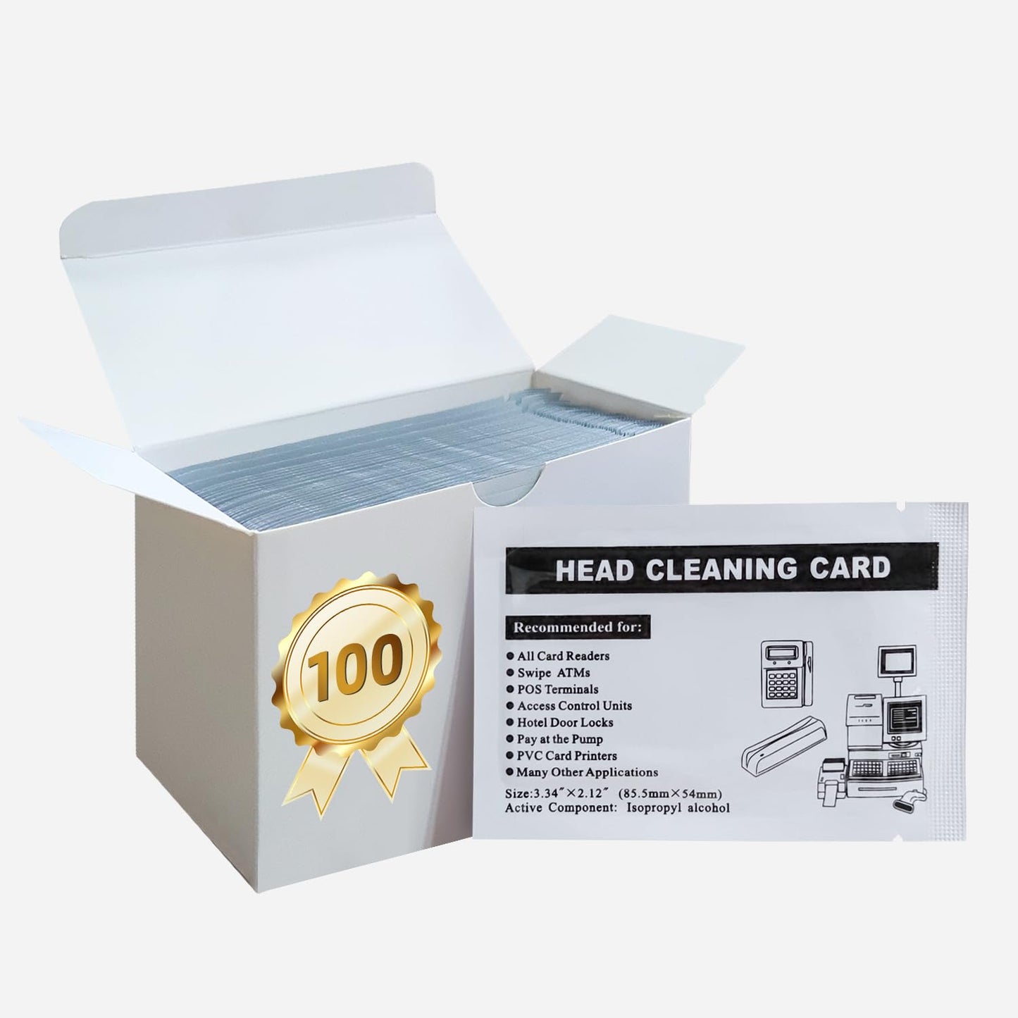 25PCS Credit Card Reader Cleaning Cards CR80 Dual Side POS Swipe Card Reader Cleaner for MSR90 MSR605X MSR X6 etc.