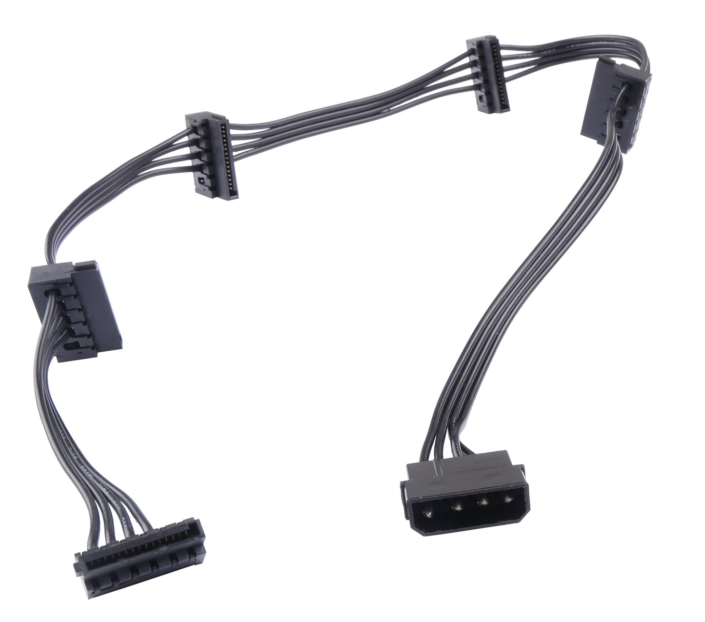 ELFJMZP IDE Molex 4 PIN Male to 5 x SATA 15 PIN Female Expansion Power Cable 23.6in 18AWG Tinned Copper - for PC/NAS/Server Mechanical Hard
