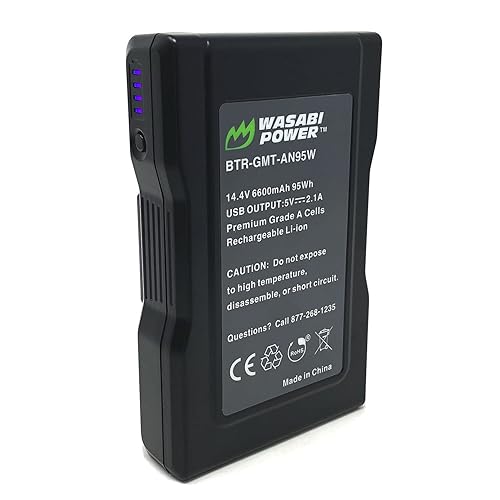 Wasabi Power Gold Mount Battery (95Wh, 14.4V, 6600mAh) Rechargeable Li-ion Battery for Broadcast Video Camcorder, Compatible with Gold Mount Plates