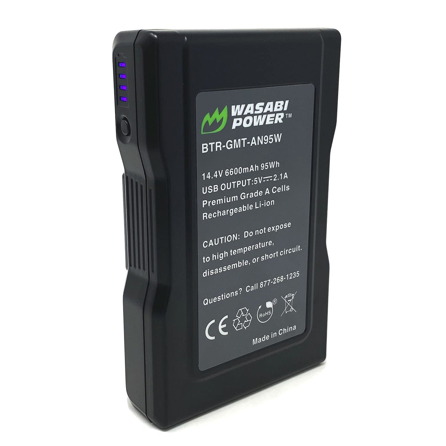 Wasabi Power Gold Mount Battery (95Wh, 14.4V, 6600mAh) Rechargeable Li-ion Battery for Broadcast Video Camcorder, Compatible with Gold Mount Plates
