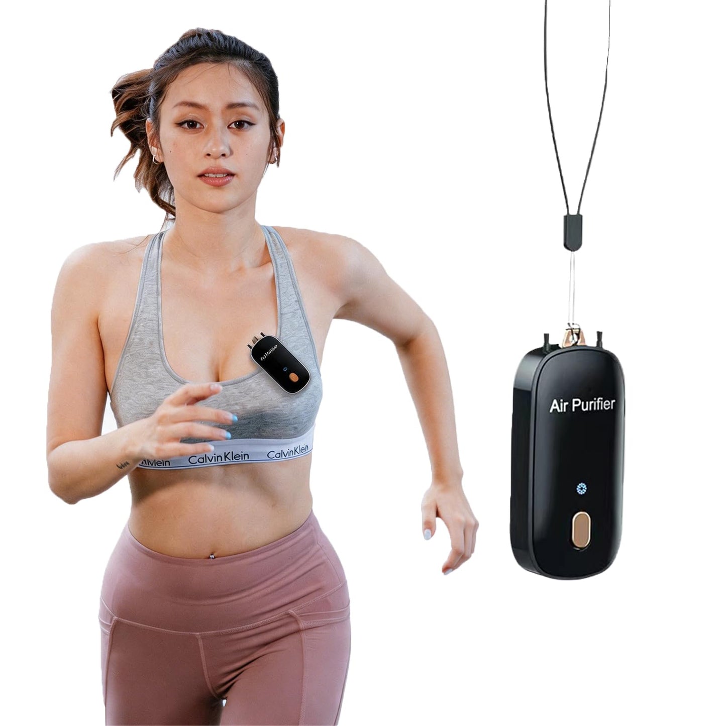 Portable Air Purifier,HAIEGACR Personal Air Purifier Necklace, Wearable Mini Air Ionizer Eliminates Pollen,Smoke,Dust for Outdoor,Travel (Black)