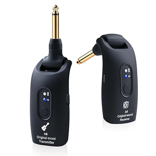 INGPARTNER 2.4GHz Wireless Guitar System Rechargeable Audio Wireless Transmitter Receiver for Guitar Bass Electric Instruments,Over 30m/100 Feet