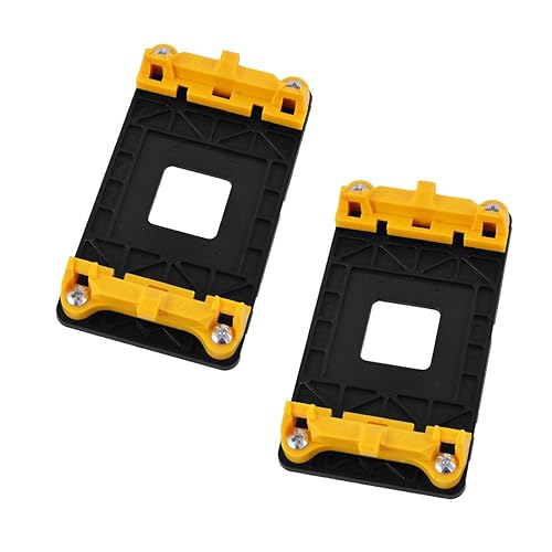 uxcell 2 Pcs AMD CPU Fan Bracket Base Motherboard Back Plate Stand Holder for AM2 AM2+ AM3 AM3+ FM1 FM2 Socket, Yellow