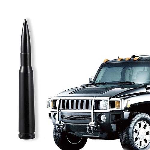 POBADY Car Truck Short Bullet Antenna Mast Replacement 14.5CM/5.7IN Car Wash Proof Radio Antenna for FM AM Black Vehicle Car Antenna