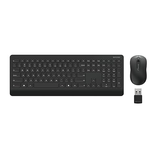 Incase Wireless Desktop 900 Keyboard and Mouse Combo - Designed by Microsoft - Quiet Touch Keys, Ambidextrous Design, Customizable Hotkeys, Two Year