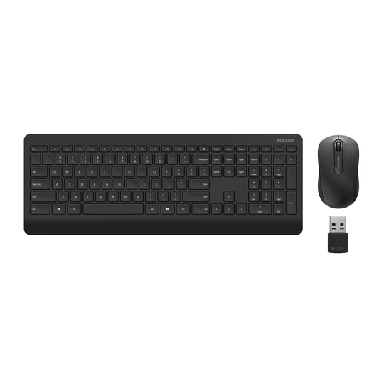 Incase Wireless Desktop 900 Keyboard and Mouse Combo - Designed by Microsoft - Quiet Touch Keys, Ambidextrous Design, Customizable Hotkeys, Two Year