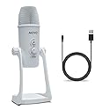 Movo UM700W White Desktop USB Microphone for Computer - Studio Mic with 4 Pickup Patterns - USB Gaming Microphone for PC, Mac, and Android - Best Mic