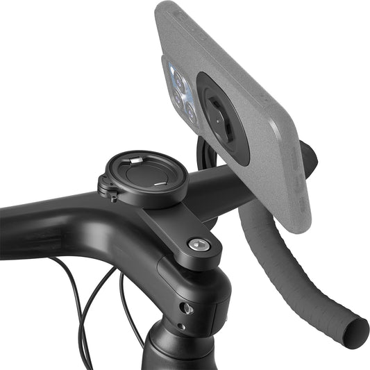 FASTAND Bike Stem Phone Mount with Dual Lock Buckles - CNC Aluminum Center Holder for iPhone & Android | Quick Install | Anti-Shake Clamp