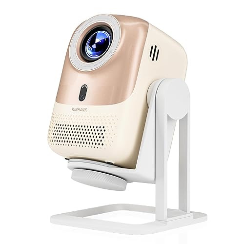 40"-120" Smart Mini Projector with Android TV, 4K Supported 1080P Portable Outdoor Movie Projector, Auto Keystone, WiFi 6 & Bluetooth 5.2