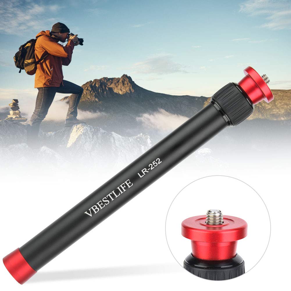 LR-252 Monopod 2 Sections Extendable 26.5-44cm Aluminum Alloy Adjustable Desktop Tripod Extension Rod with 1/4" &3/8" Screw Interface Suitable
