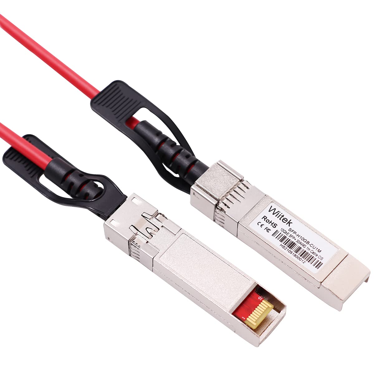 [Red Colored] 1.5m 10G SFP+ DAC Twinax Cable, 10Gbase-CU SFP+ Copper Cable, Compatible for Cisco SFP-H10GB-CU1.5M, Ubiquiti, Juniper, Mellanox