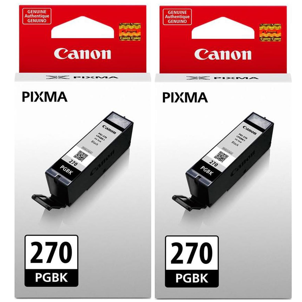 Canon PGI-270 15.4ml Pigment Black Ink Tank for Select PIXMA MG, TS Series Printers, 2-Pack