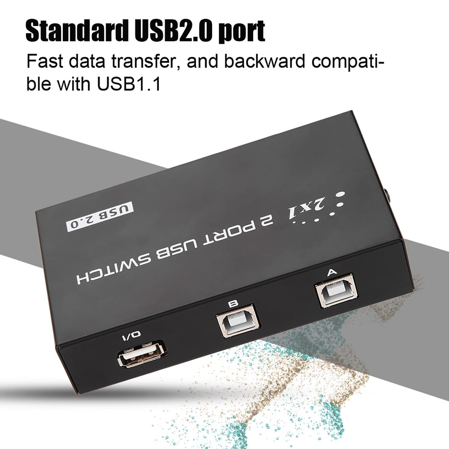 USB Sharing Switch, fosa Sharing Switch Selector 2/4 Port USB 2.0 Manual Sharing Switch Switcher Box Switcher Adapter Hub for PC, Printer, Scanner