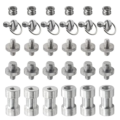 XINMEIWEN 30Pack Camera Screw Set 1/4 Inch and 3/8 Inch Threaded Screws Adapter Hot Shoe Adapter Mount Set for Camera/Tripod/Mono-pod/Light Stand