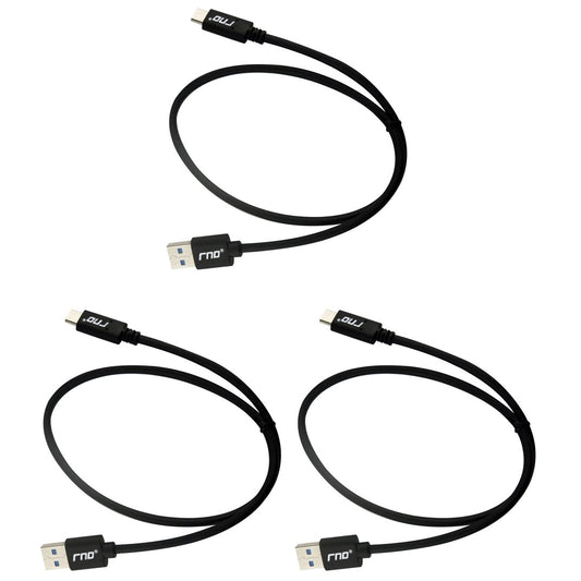 RNDs USB-C to USB-A (3.0) Short Fast Charger 1.5ft Cable (3-Pack) with 56k Ohm Pull-up Resistor for: Pixel, HTC, LG, Samsung Galaxy (S9, S9 Plus, S8…