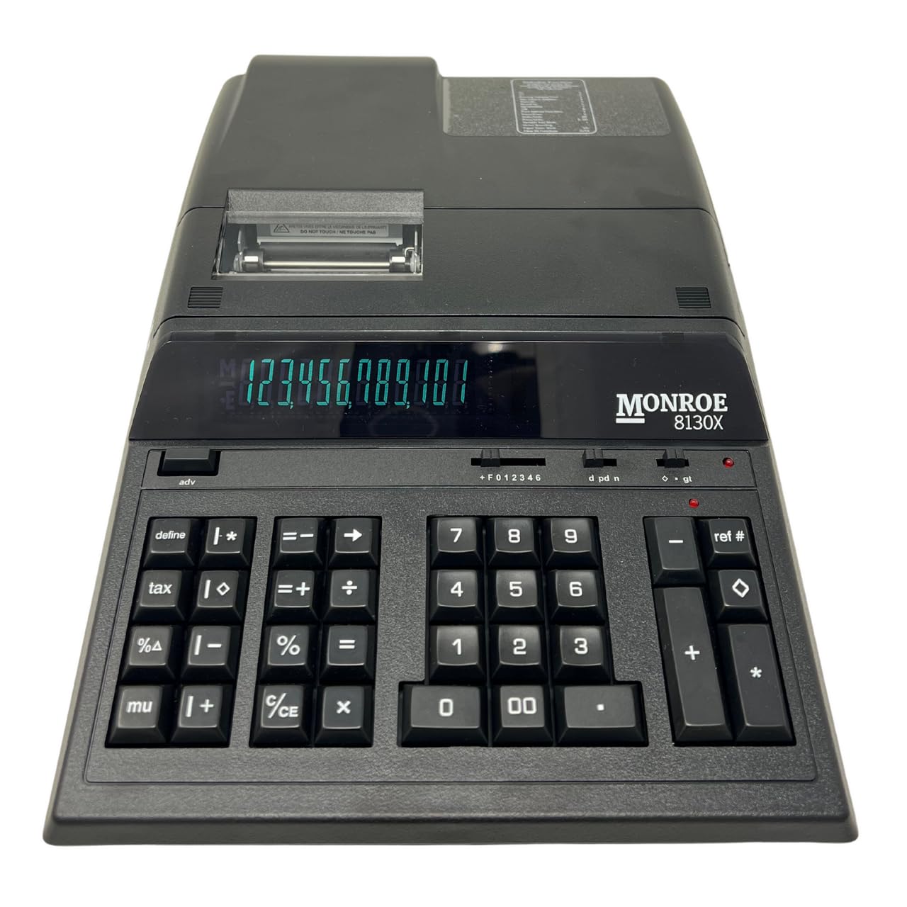 Monroe 8130X Heavy-Duty 12-Digit Printing Calculator, Enclosed Paper Roll, Fluorescent Display, Office Machine for Accounting and Purchasing