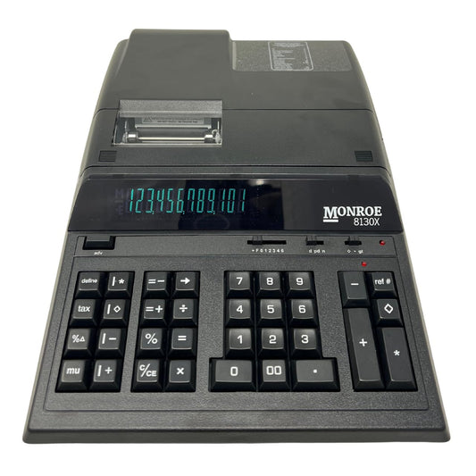 Monroe 8130X Heavy-Duty 12-Digit Printing Calculator, Enclosed Paper Roll, Fluorescent Display, Office Machine for Accounting and Purchasing