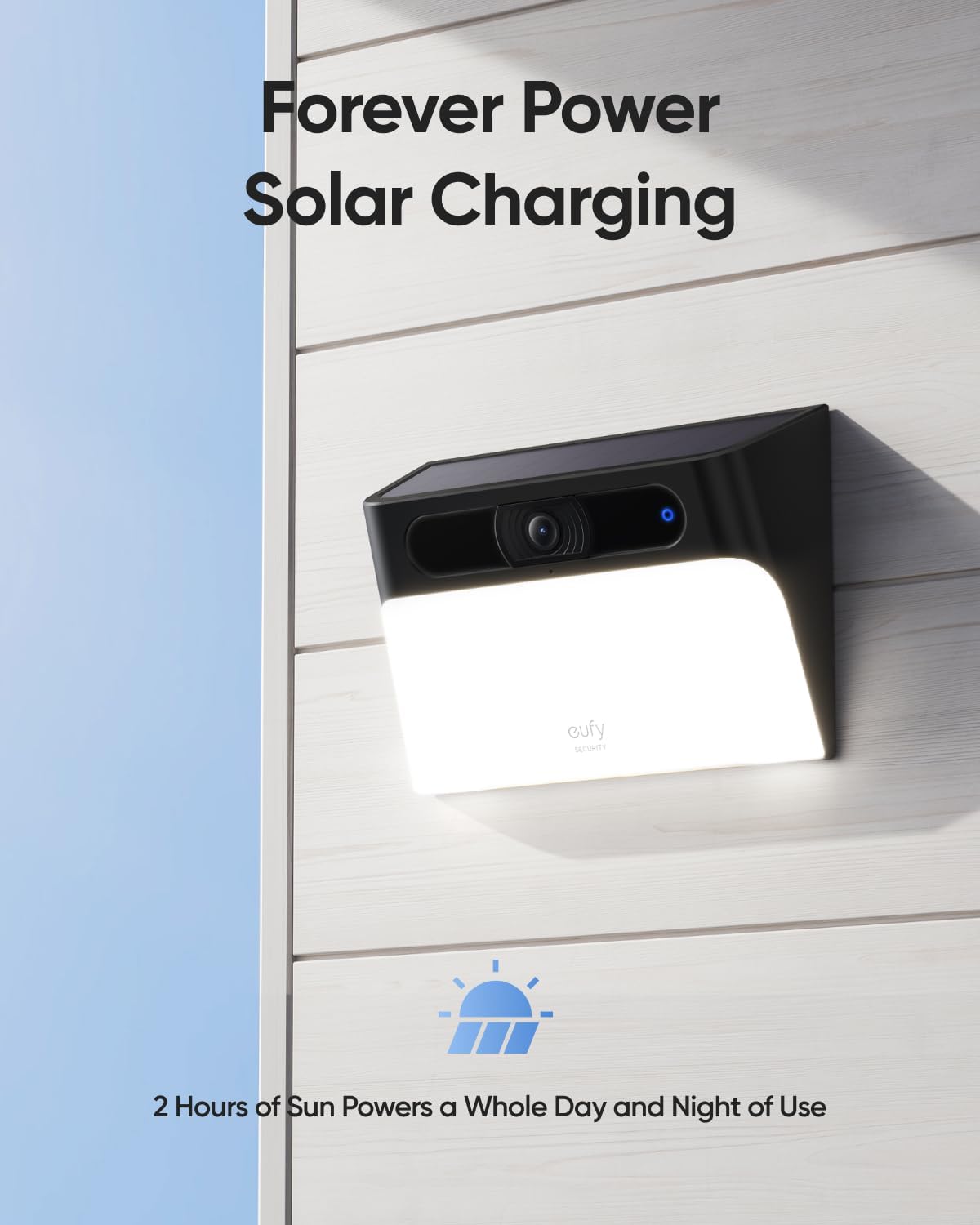 eufy Security Solar Wall Light Cam S120,Solar Security Camera,Wireless Outdoor Camera, Forever Power,Motion Activated Light,AI Detection,IP65