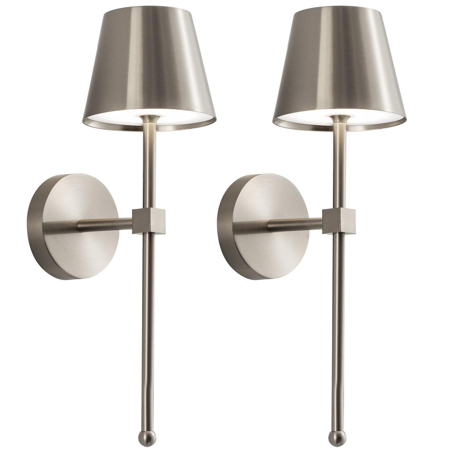KDG Wireless Wall Sconces Set of 2, Small Cordless 5200mAh Rechargeable Battery LED Wall Lamps, Stepless Dimming Lightings for Wall Painting, Living
