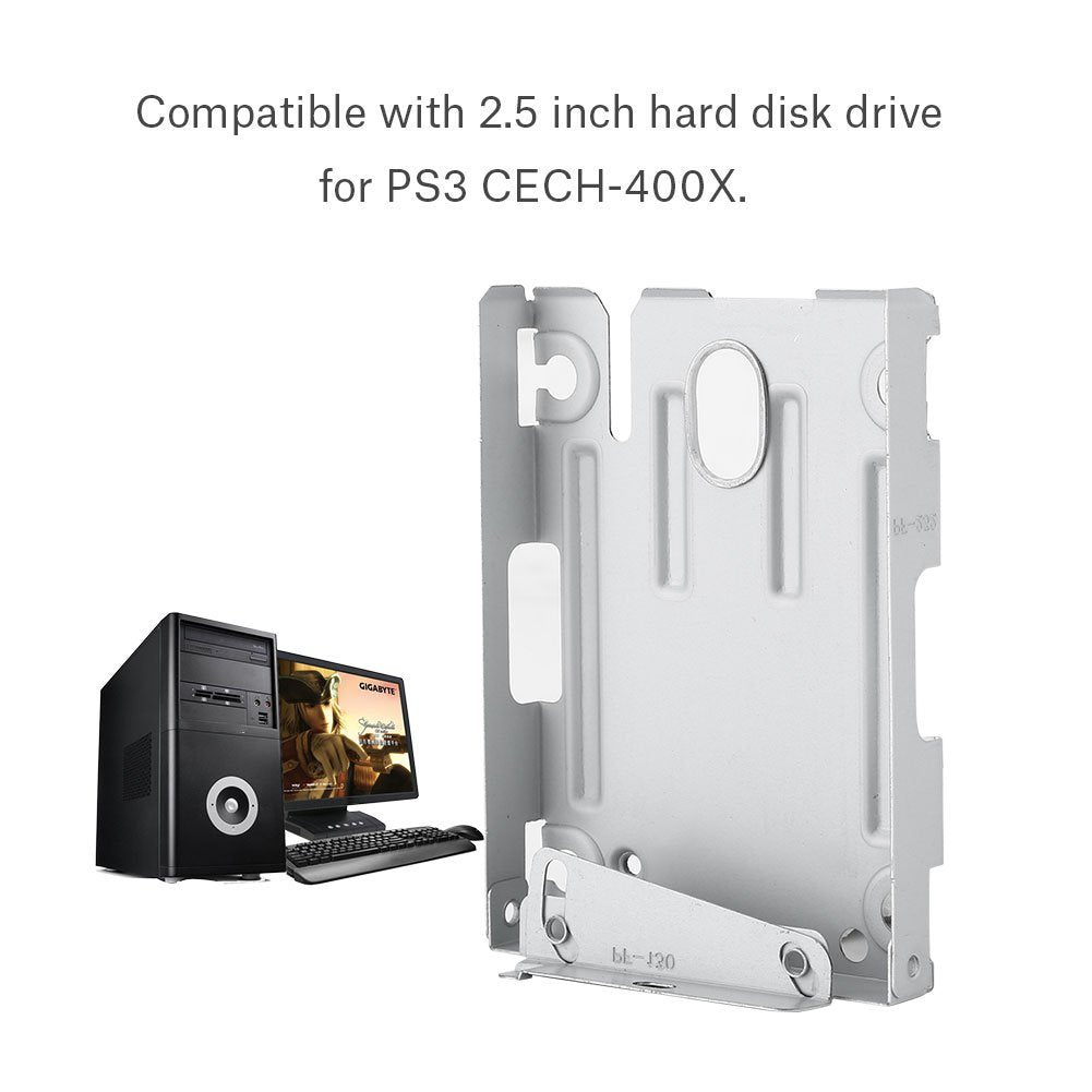 FOSA 3 Super Slim Hard Drive Bracket, 2.5" Hard Disk Drive Mounting Kit Bracket for CECH-400X, HDD Hard Disk Drive Holder Adapter with Screws