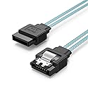CableCreation SATA III Cable, [5-Pack] 18-inch SATA III 6.0 Gbps 7pin Female Straight to Straight Angle Female Data Cable with Locking Latch, 1.5 FT