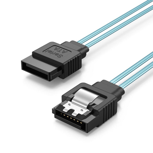 CableCreation SATA III Cable, [5-Pack] 18-inch SATA III 6.0 Gbps 7pin Female Straight to Straight Angle Female Data Cable with Locking Latch, 1.5 FT