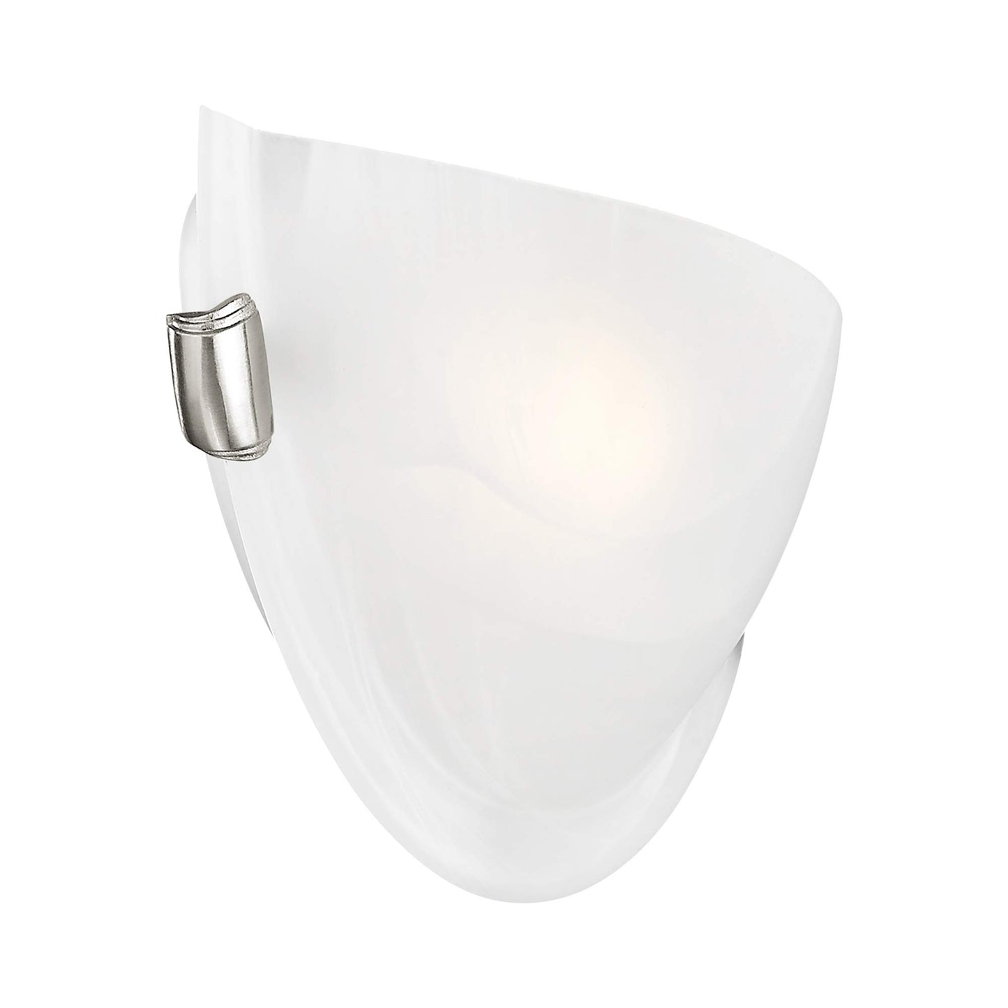 Livex Lighting 4271-91 Home Basics 1 Light Brushed Nickel Wall Sconce with White Alabaster Glass
